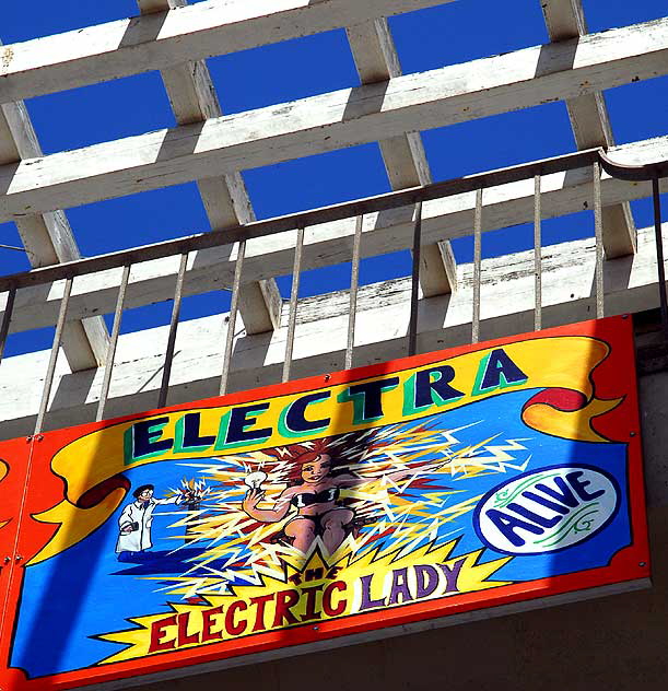 Sign at the Venice Beach Freak Show building on Ocean Front Walk