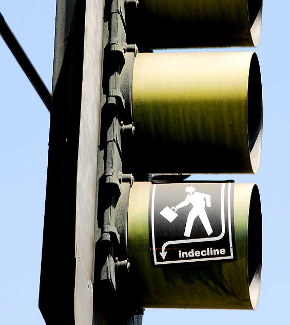 indecline sticker, Sunset Boulevard, Hollywood