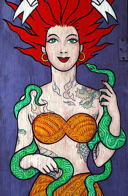 Painted Snake Woman at Tattoo Parlor, Sunset Boulevard, Hollywood