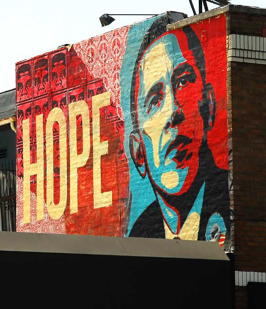 Shepard Fairey "Hope" graphic, Hollywood Boulevard in Los Feliz