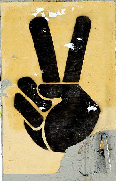 V-Sign on Utility Box, Melrose Avenue at Formosa