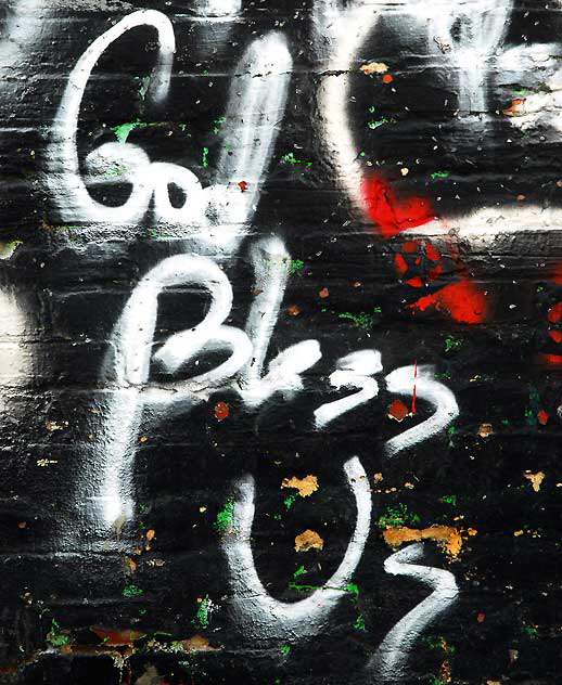 God Bless Us - graffiti in a Hollywood alley