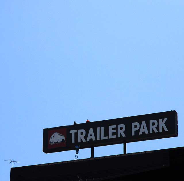 Trailer Park ad, on top of the TV Guide building, Hollywood