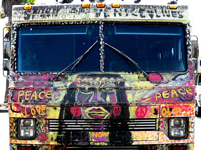 Hippy RV - Spirit of Venice collection - public parking lot, Rose Avenue and Ocean Front Walk, Venice Beach, California