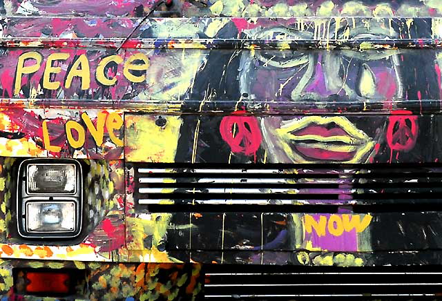 Hippy RV - Spirit of Venice collection - public parking lot, Rose Avenue and Ocean Front Walk, Venice Beach, California