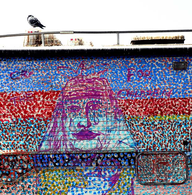 Hippy RV - Spirit of Venice collection - public parking lot, Rose Avenue and Ocean Front Walk, Venice Beach, California