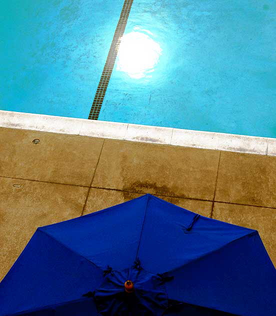 Hollywood Pool, Blue Umbrella