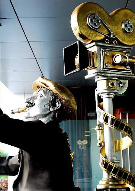 "Going for Gold" by the Israeli sculptor Frank Meisler, Luckman Plaza on the Sunset Strip, West Hollywood