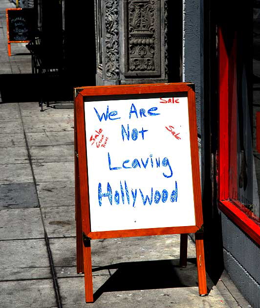 Not Leaving Hollywood sign at Ultra Vixen on Wilcox, Hollywood