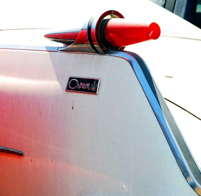 1962 Chrysler Crown Imperial sitting behind a gas station in Malibu