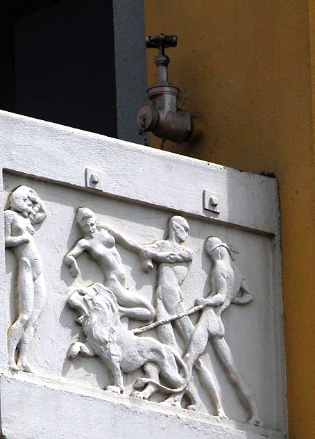 Cast detail, Hollywood-Western Building, constructed in 1928 from a design by architect S. Charles Lee, on the southwest corner of Hollywood Boulevard and Western Avenue