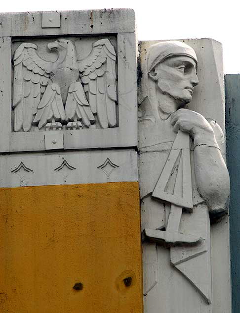 Cast detail, Hollywood-Western Building, constructed in 1928 from a design by architect S. Charles Lee, on the southwest corner of Hollywood Boulevard and Western Avenue