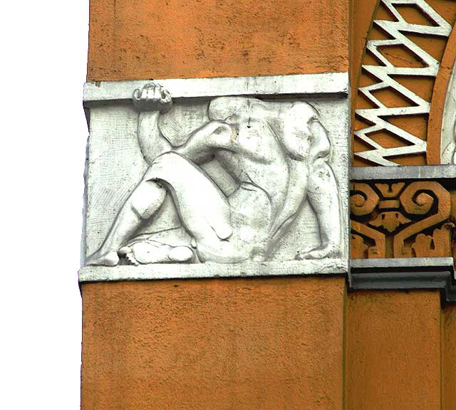 Cast detail, Hollywood-Western Building, constructed in 1928 from a design by architect S. Charles Lee, on the southwest corner of Hollywood Boulevard and Western Avenue