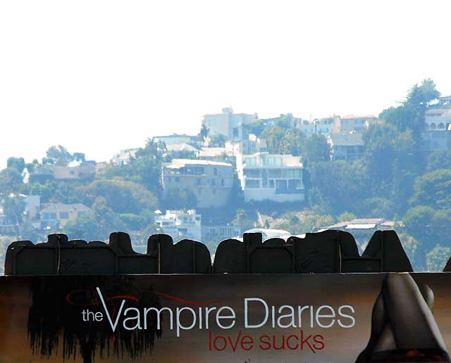 Vampire Diaries billboard and the Hollywood Hills