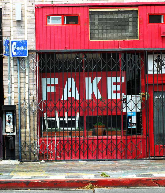"Fake"- storefront, Melrose Avenue at Heliotrope