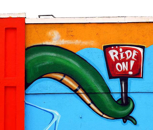 "Ride On" - portion of mural, Melrose Avenue at Heliotrope