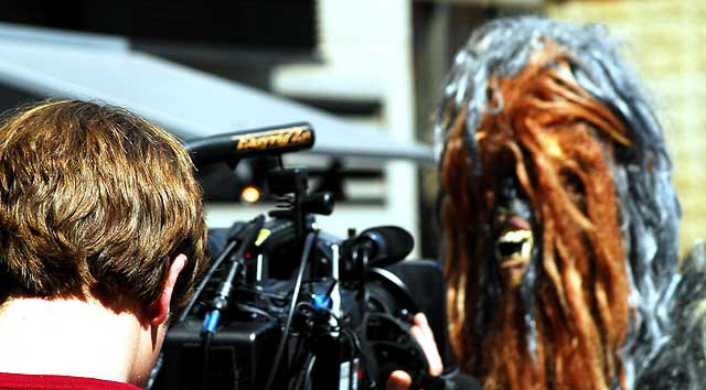 Media interview of Chewbacca impersonator, Hollywood Boulevard, Thursday, September 10, 2009