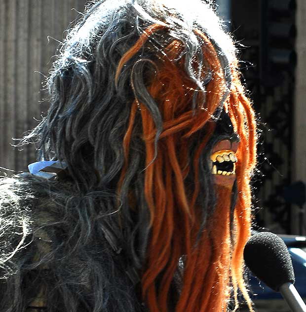 Media interview of Chewbacca impersonator, Hollywood Boulevard, Thursday, September 10, 2009