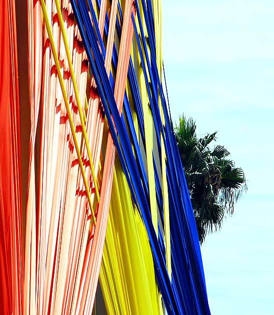 Los Angeles County Museum of Art (LACMA), Ahmanson Building, Choi Jeong-Hwa, bright fabric ribbons - a work called "Welcome"