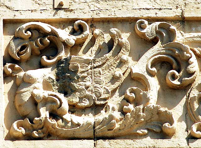 Griffon frieze, apartment building on Cherokee in Hollywood