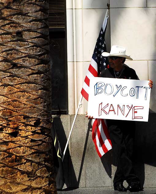 Boycott Kayne West - protest on Hollywood Boulevard, Tuesday, September 15, 2009