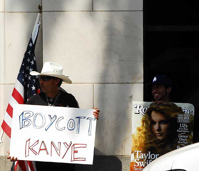 Boycott Kayne West - protest on Hollywood Boulevard, Tuesday, September 15, 2009