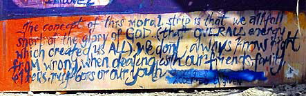 Fence message, Ocean Front Walk in Venice Beach