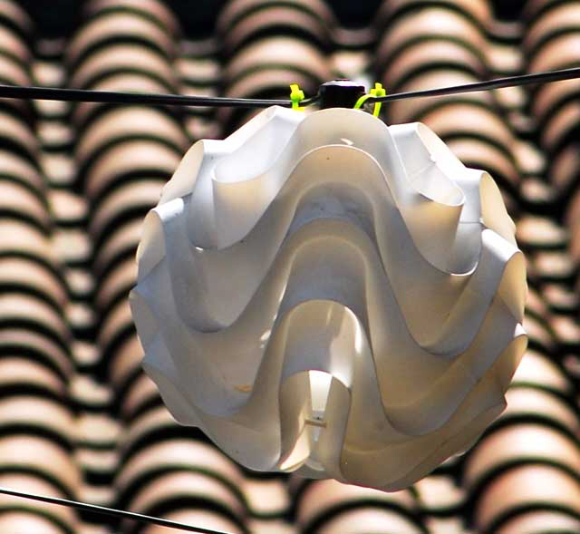 White curled lantern and red tile roof - courtyard of the Egyptian Theater, 6712 Hollywood Boulevard