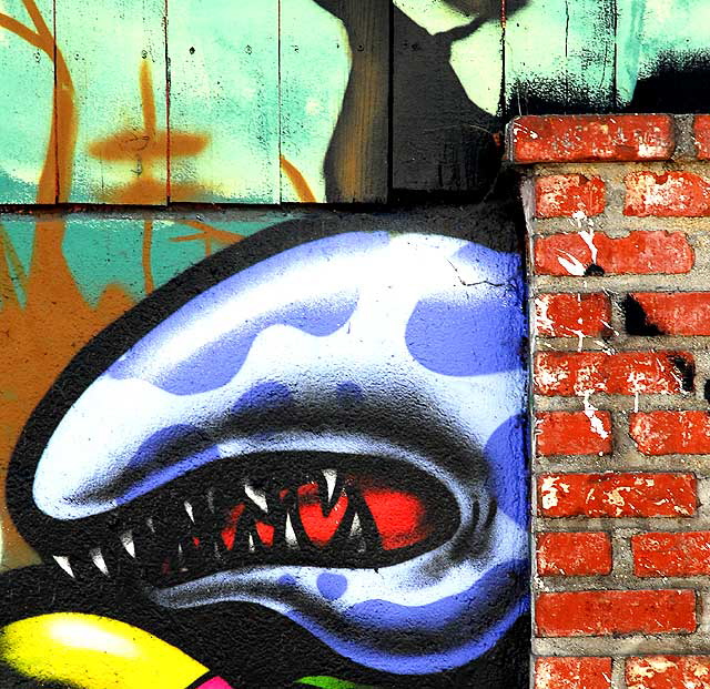 Venus Fly Trap, graffiti wall in alley behind Melrose Avenue