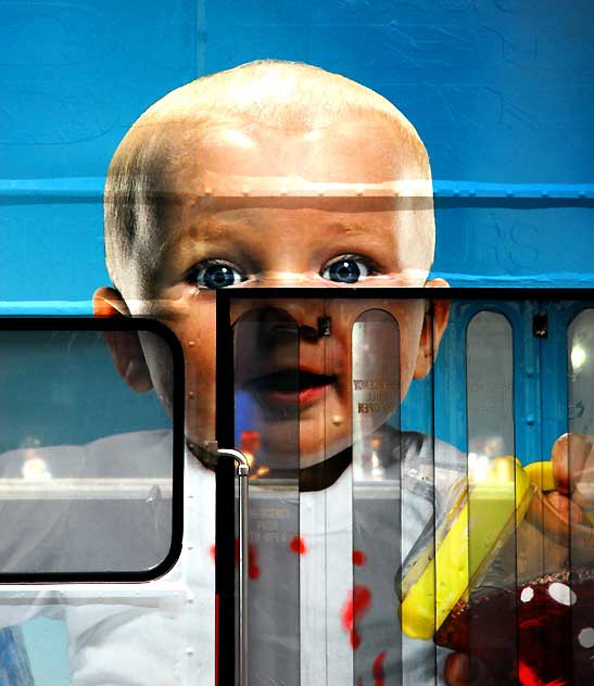 Baby graphic on bus, Hollywood Boulevard