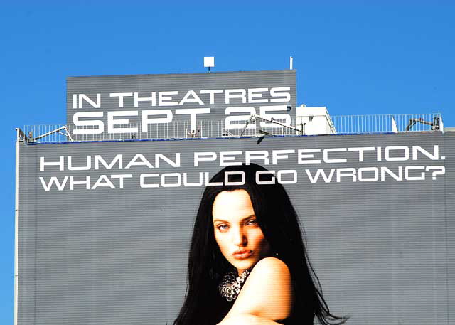 "Human Perfection - What Could Go Wrong" - movie promo on the Sunset Strip