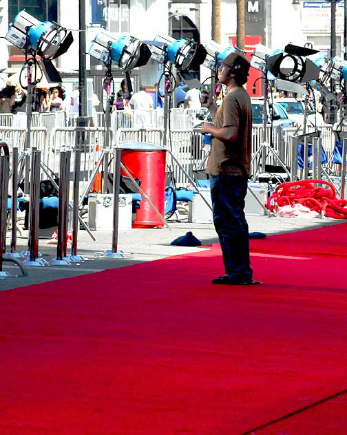 Setting up for the world premiere of Disney's "Surrogates" at their flagship theater, the El Capitan on Hollywood Boulevard, Thursday, September 24, 2009 