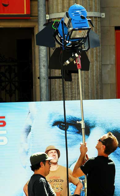 Setting up for the world premiere of Disney's "Surrogates" at their flagship theater, the El Capitan on Hollywood Boulevard, Thursday, September 24, 2009 