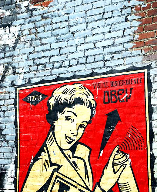 Visual Disobedience - Shepard Fairey "Obey" graphic in alley, Sunset Boulevard at Benton Way, near Echo Park