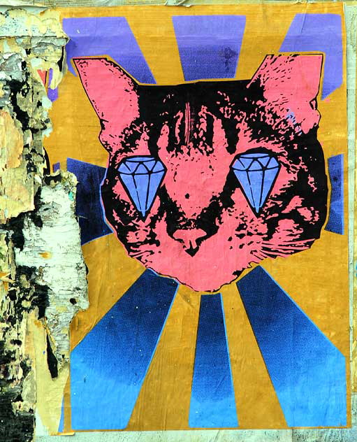 LA Mural Front cat poster, Sunset Boulevard in Echo Park