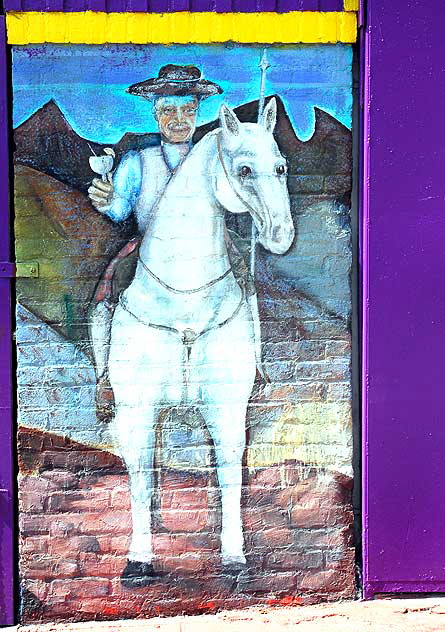 Detail of the mural at El Conquistador, a Mexican restaurant at 3701 West Sunset Blvd in Silverlake, at Edgecliff