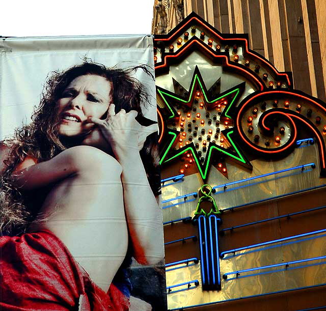 Medea banner and El Capitan Theater marquee, Hollywood Boulevard