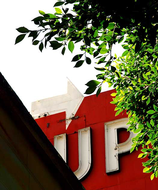 "UP" - sign at Supply Sargent, Hollywood Boulevard