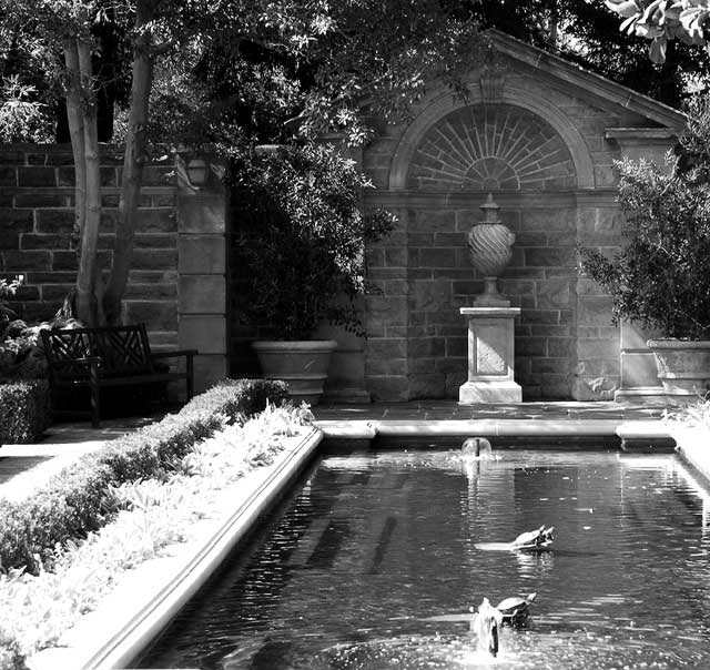 The gardens of Greystone Mansion, Beverly Hills