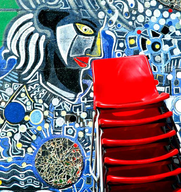 Red Chairs and Mirror Mural, Ocean Front Walk, Venice Beach