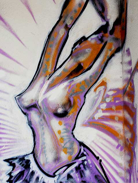 Topless Ballerina Mural, dance academy stairway, Hollywood Boulevard