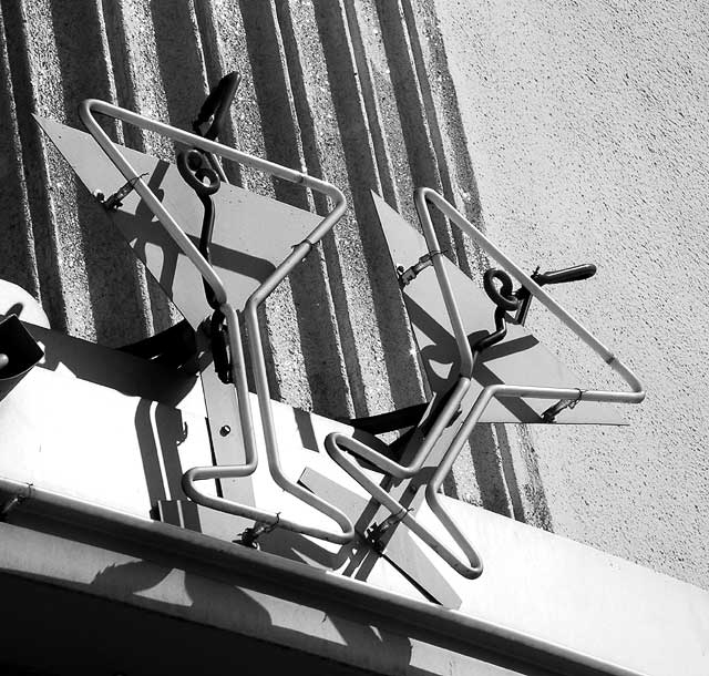 Neon Martini Glasses, Highland Avenue, Hollywood (black and white version)