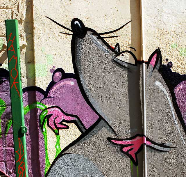 Rat mural in an alley off Hollywood Boulevard, well east of Hollywood proper (at 5641 Hollywood Boulevard)