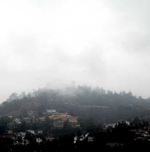 Griffith Park Observatory in the fog 