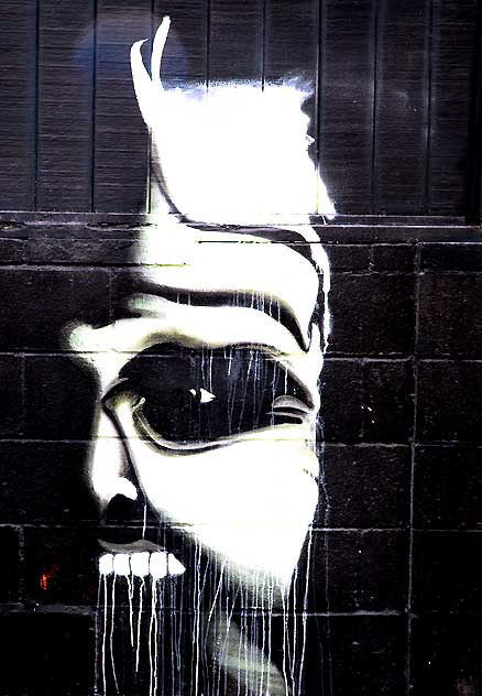 Dripping Face - graffiti in alley behind Melrose Avenue