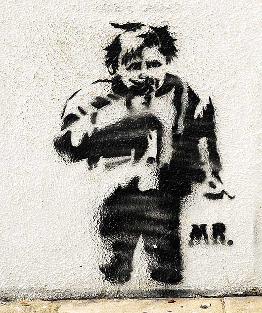 "Mr." - wall stencil, Melrose Avenue