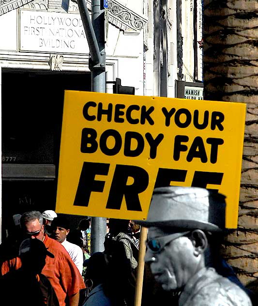 Hollywood Boulevard's "Silver Man" and the crowd at Hollywood and Highland