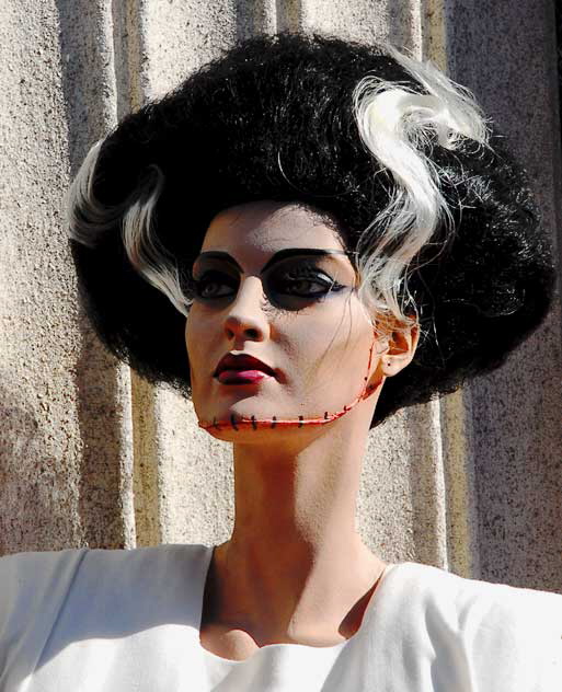 Bride of Frankenstein mannequin at the old Max Factor Building, now the Hollywood Museum, Friday, October 23, 2009