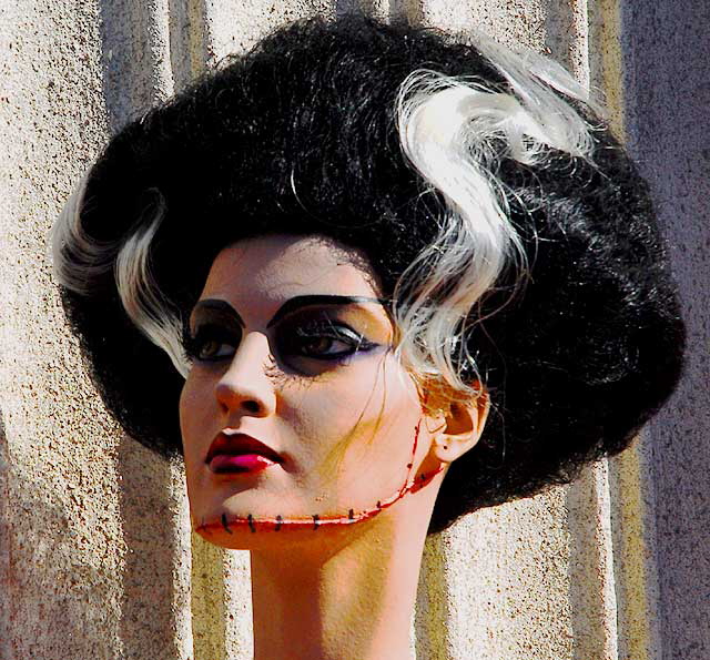 Bride of Frankenstein mannequin at the old Max Factor Building, now the Hollywood Museum, Friday, October 23, 2009