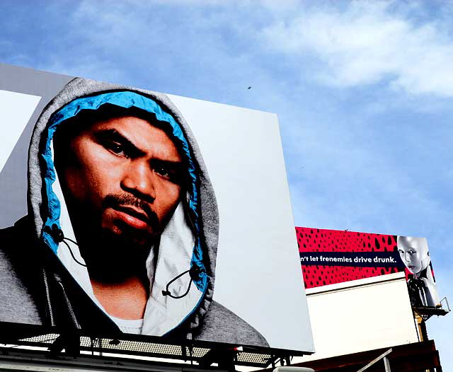 Hooded - Billboard at Ricardo Montalbán Theater on Vine, just a few steps south of Hollywood and Vine